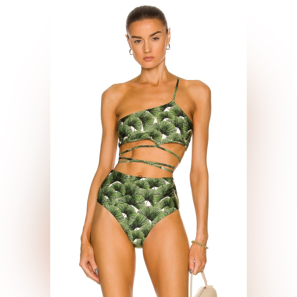 NWT Agua by Agua Bendita Palm Print Wrap Bikini Set | Size M